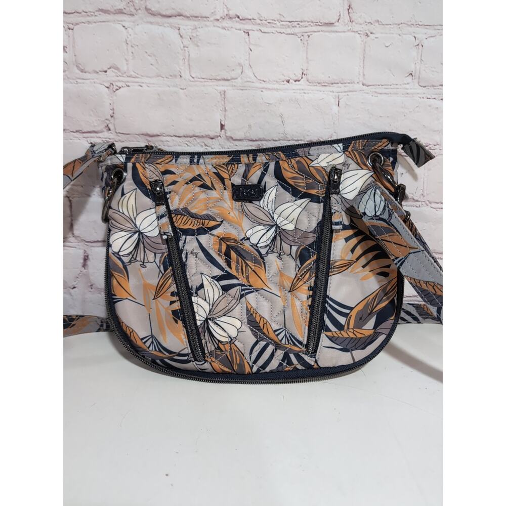 Lug Swivel RFID Lily Gray Quilted Convertible Crossbody/Shoulder Bag Expandable